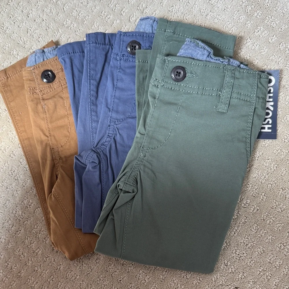 OshKosh B'gosh Toddler Boys Chino Pants - Green, Blue, Khaki